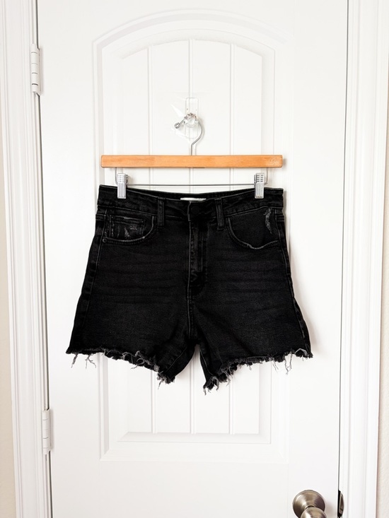 Just Black Pants - Just Black Denim Black Distressed Shorts Size Medium